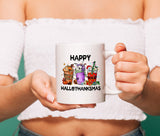 Ceramic coffee mug with holiday-themed design, 'This Witch Needs Coffee', 11oz, dishwasher and microwave safe.