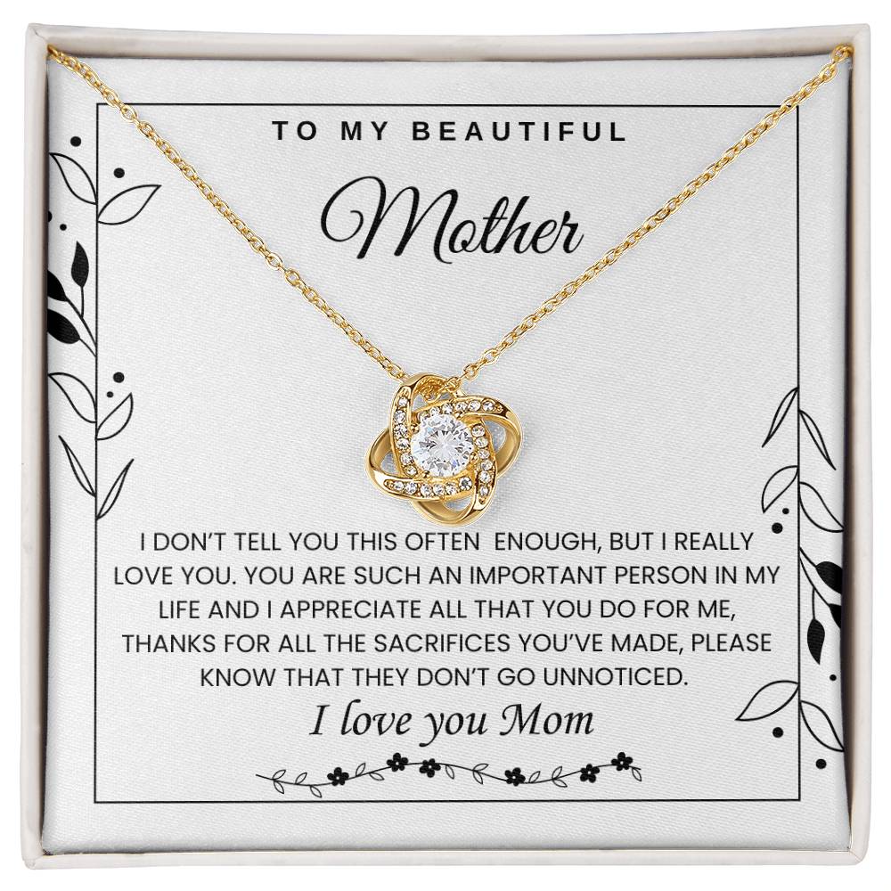 Beautiful Mother Love Knot Necklace