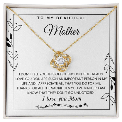 Beautiful Mother Love Knot Necklace