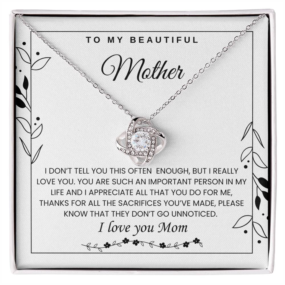 Beautiful Mother Love Knot Necklace