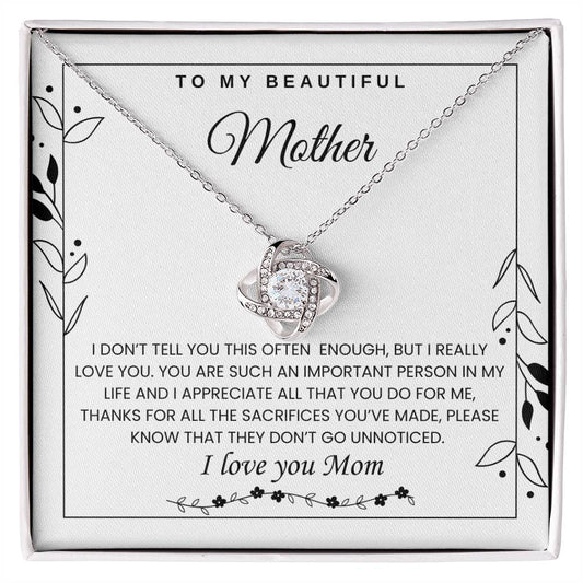 Beautiful Mother Love Knot Necklace