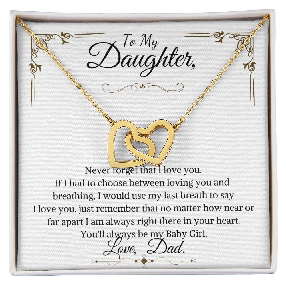 daughter interlocking hearts necklace