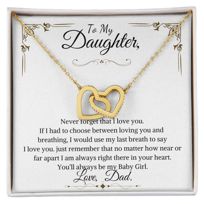 daughter interlocking hearts necklace