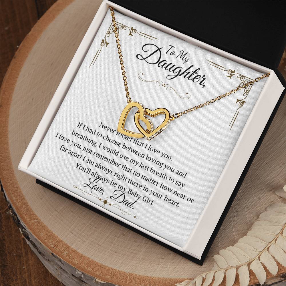 daughter interlocking hearts necklace