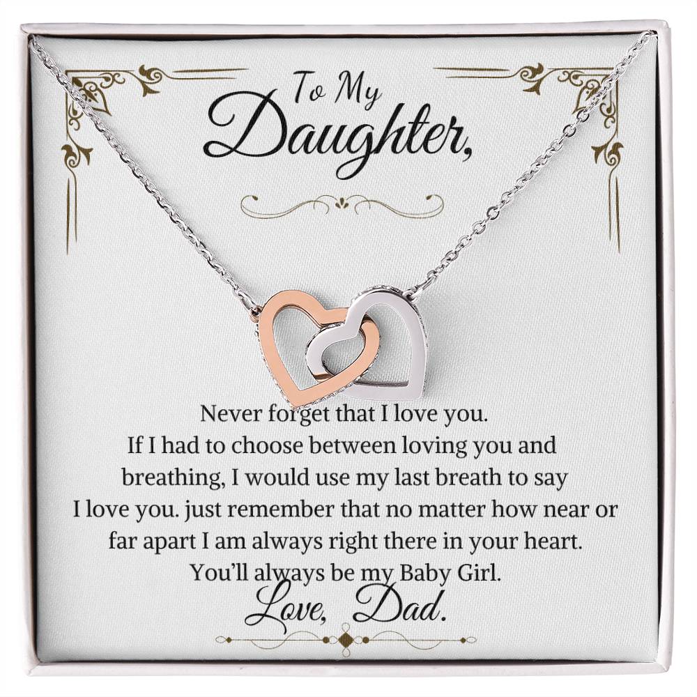 daughter interlocking hearts necklace