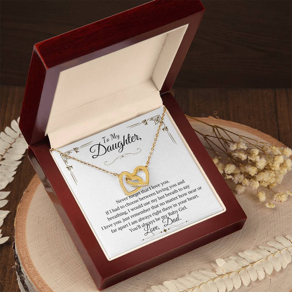 daughter interlocking hearts necklace