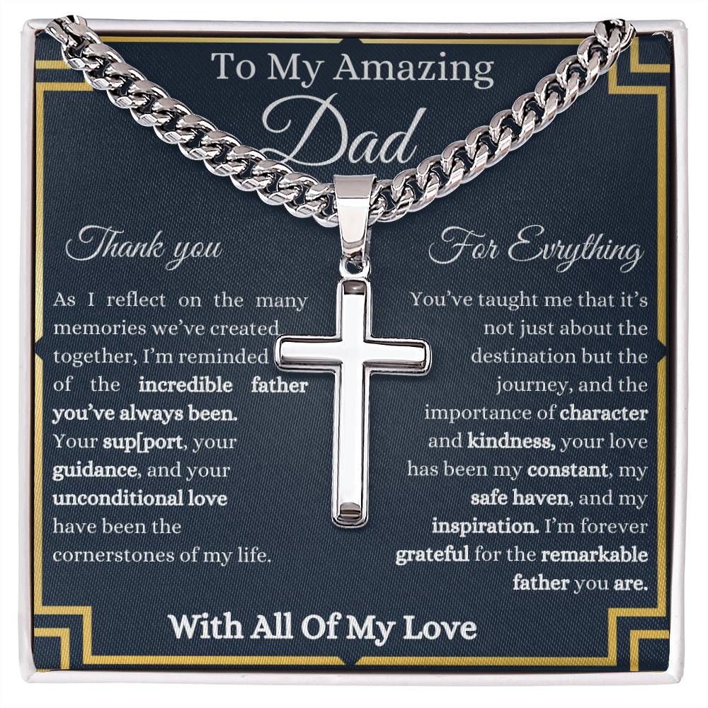 Amazing Dad Artisan cross Necklace